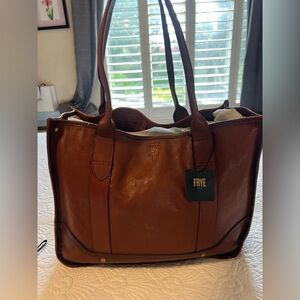 Frye Cognac Leather Madison Shopper Tote
